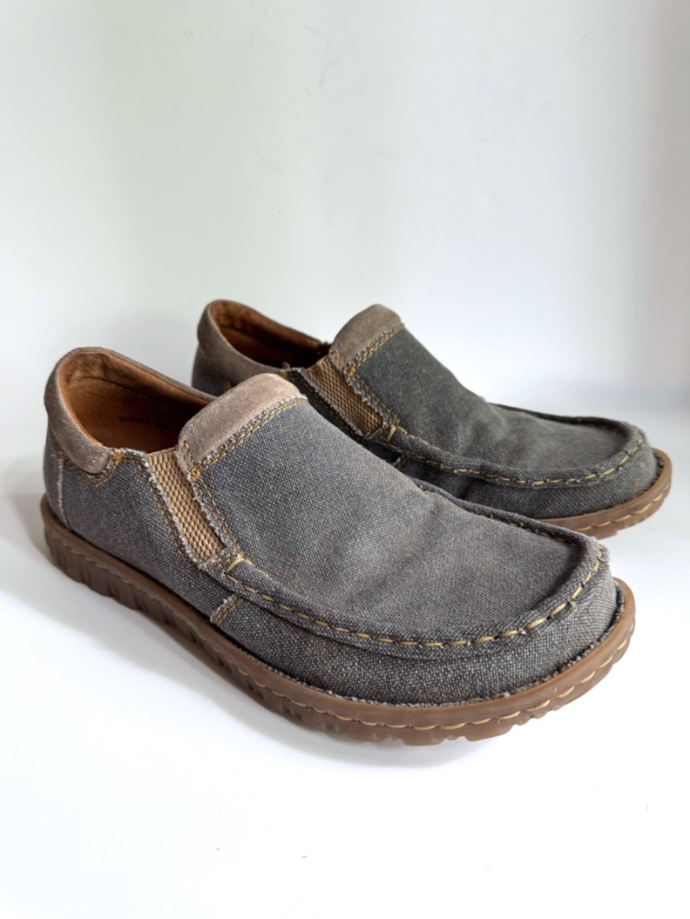 Born Men's Gudmund Leather Canvas Slip On Shoes Size 10.5